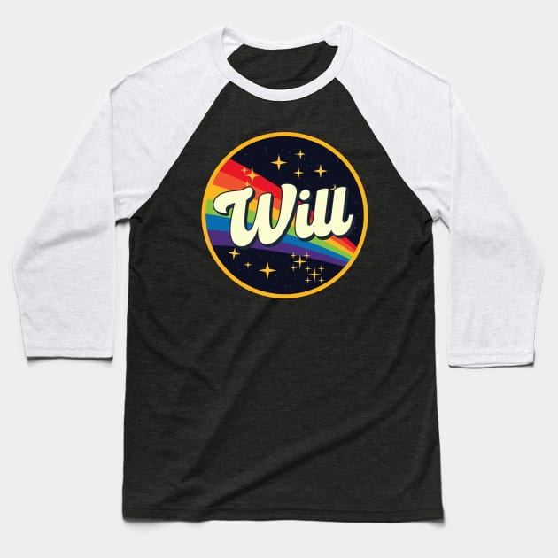 Will // Rainbow In Space Vintage Style Baseball T-Shirt by LMW Art